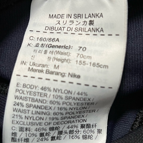 Nike Dri-FIT Women’s Compression Cropped Leggings – Navy & Black, Size Medium - Picture 8 of 8